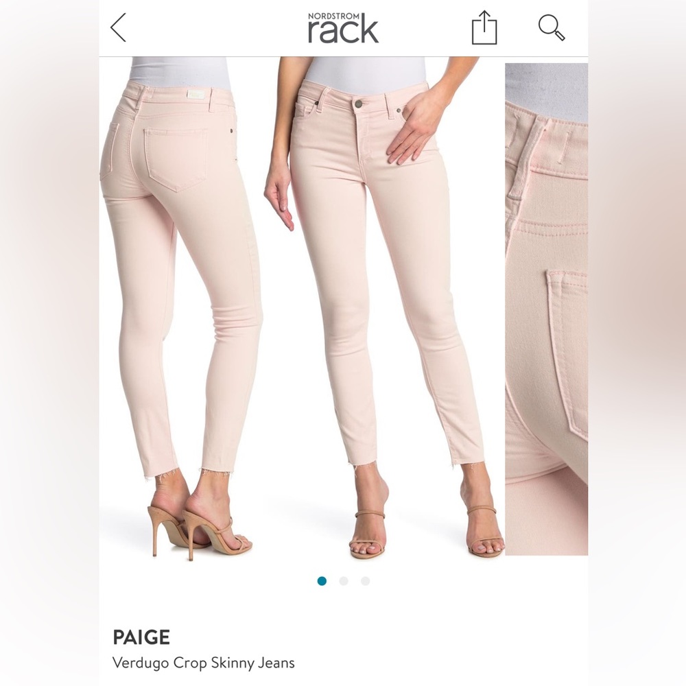 Paige Pink Verdugo Crop Skinny Jeans - Size 27